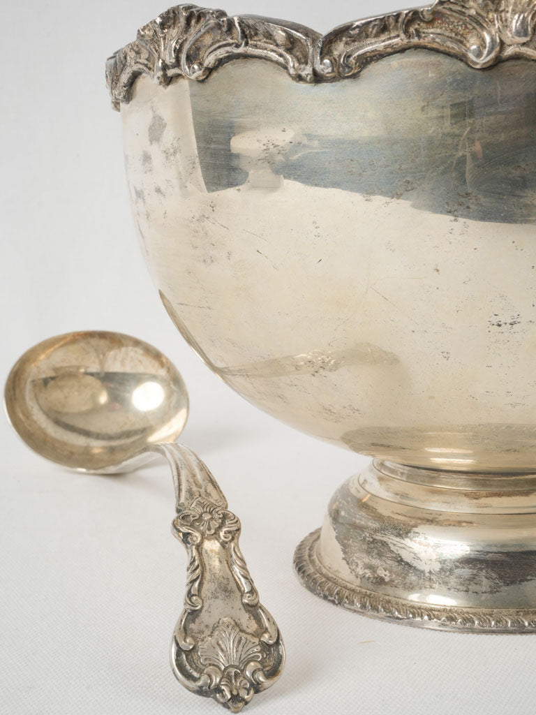 Refurbished elegant silver-plated rafraichissoir cocktail bowl