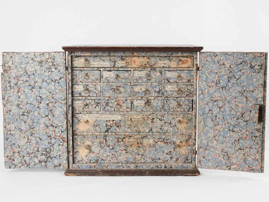 Vintage labeled jewelry designer drawers