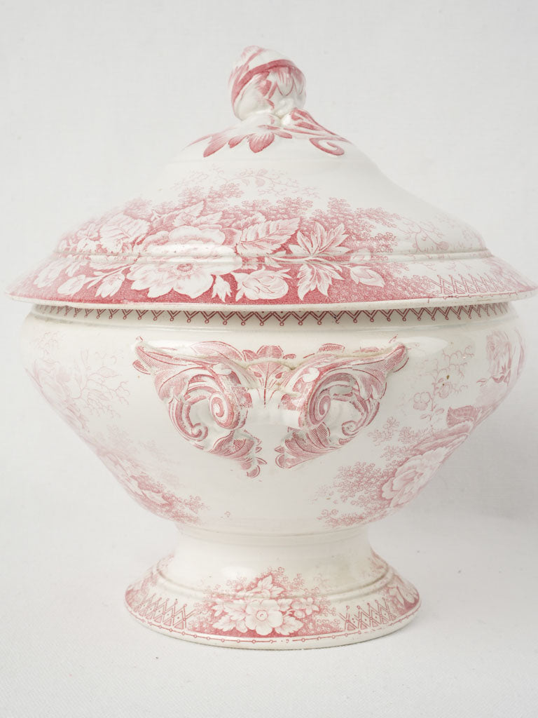 Delicate ornate Sarreguemines jardiniere tureen