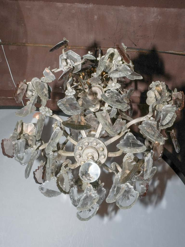 Victorian-Style Clear & Violet Crystal Chandelier