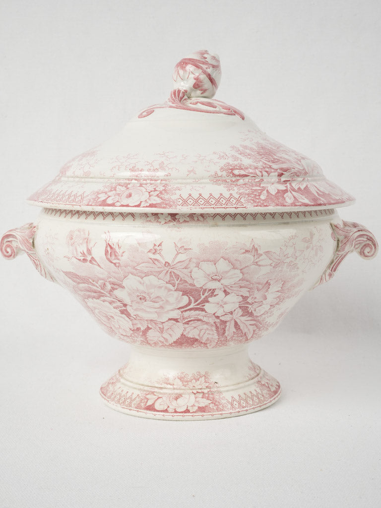 Classic French faience rose tureen