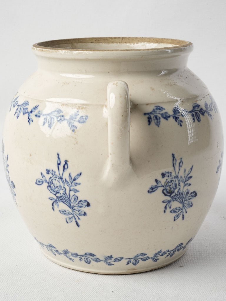 Rounded Blue Motif Confit Pot