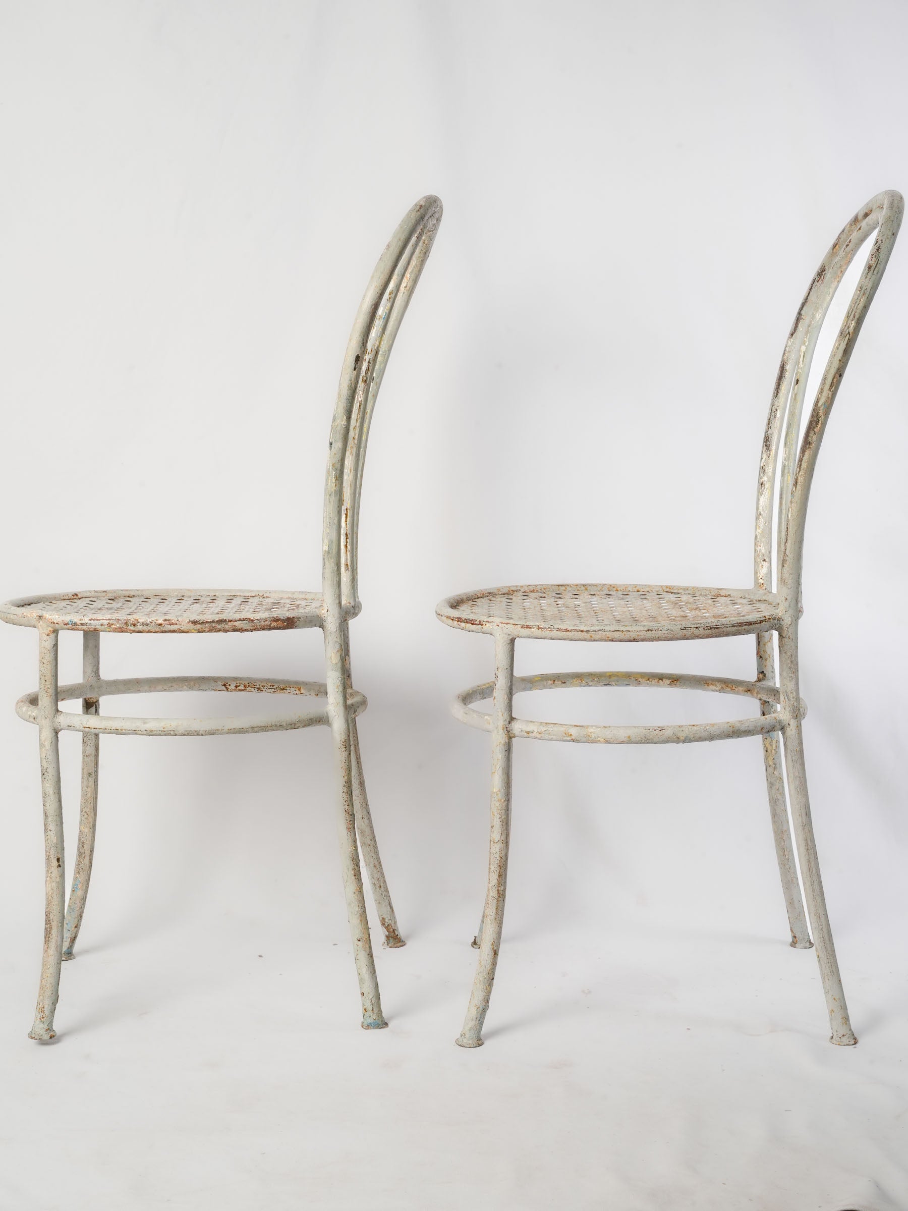 Rustic painted metal dining chairs