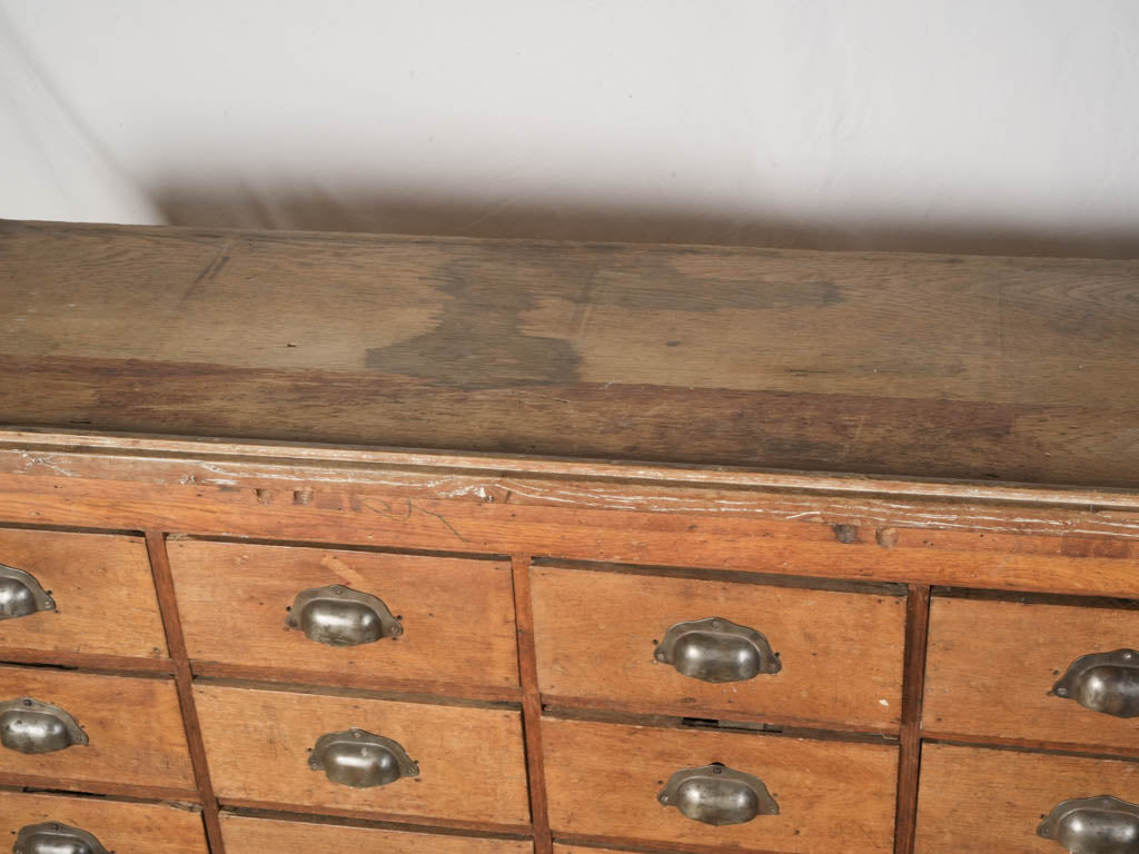 1930s French Oak Shop Drawer Cabinet - 56"