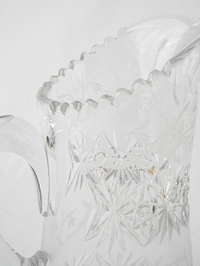 Refined vintage artisan glass pitcher
