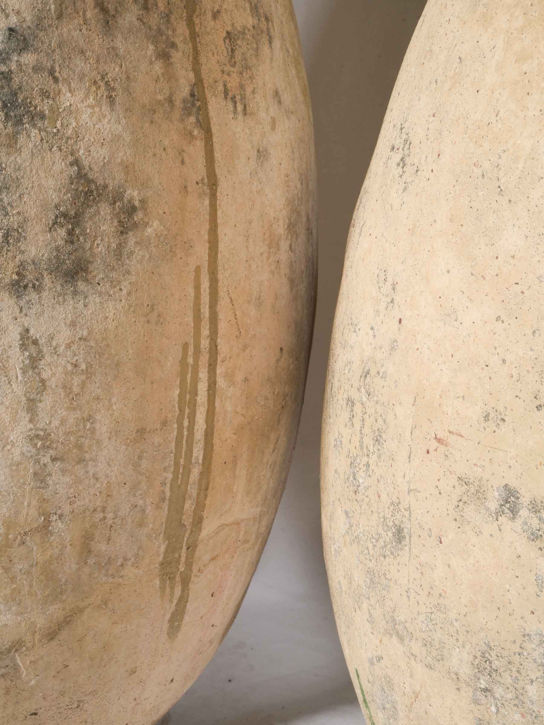 Sculptural unglazed monumental jars set