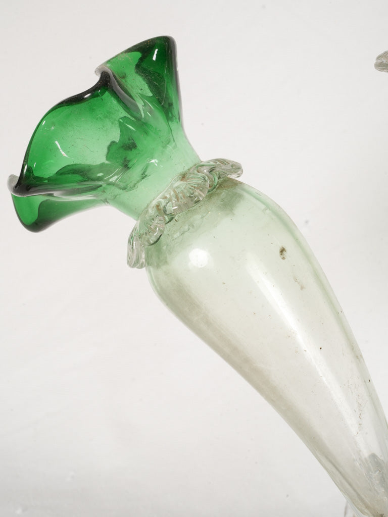 Early 1900s Italian Murano Glass Epergne w/ Mirrored Base - 17"