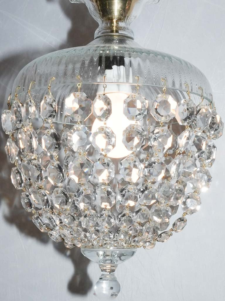 Delightful Fluted Glass Basket Chandeliers