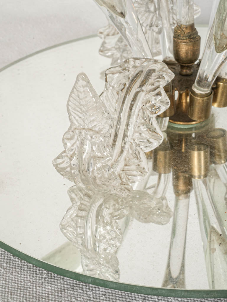 Early 1900s Italian Murano Glass Epergne w/ Mirrored Base - 17"
