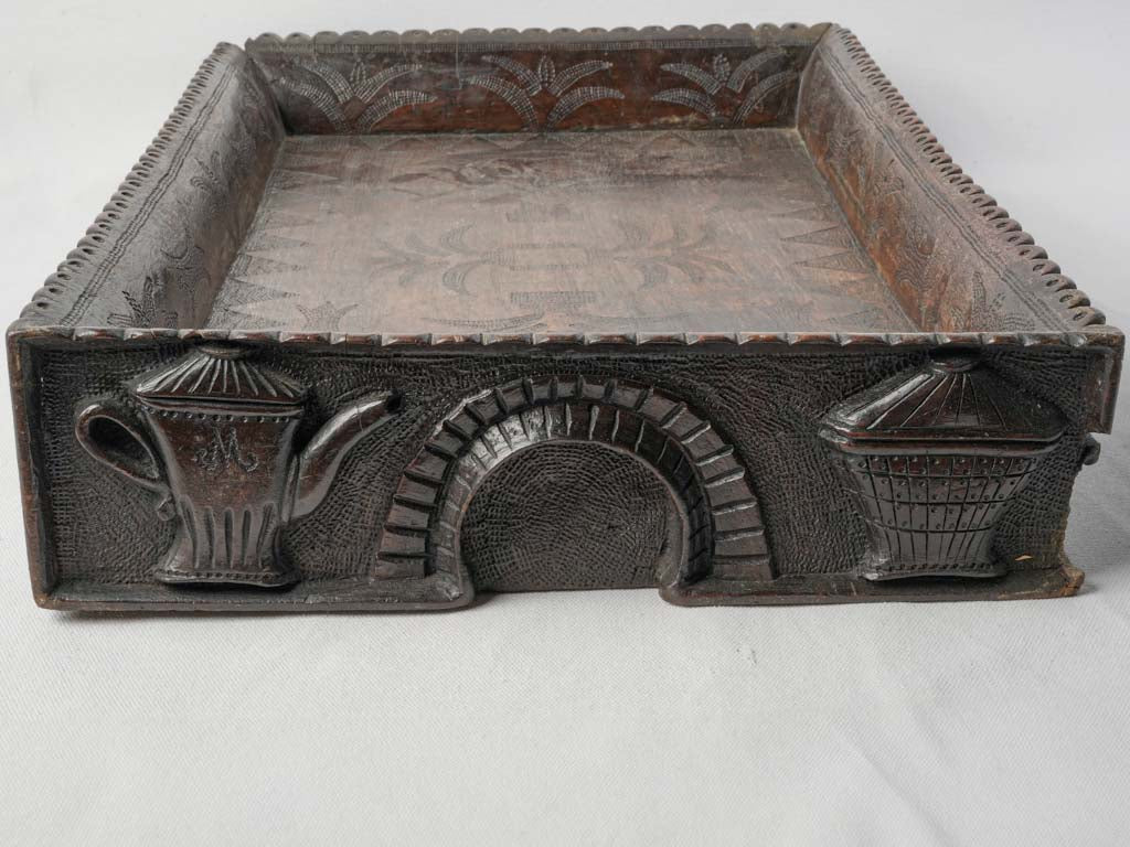 Vintage decorative wooden tray