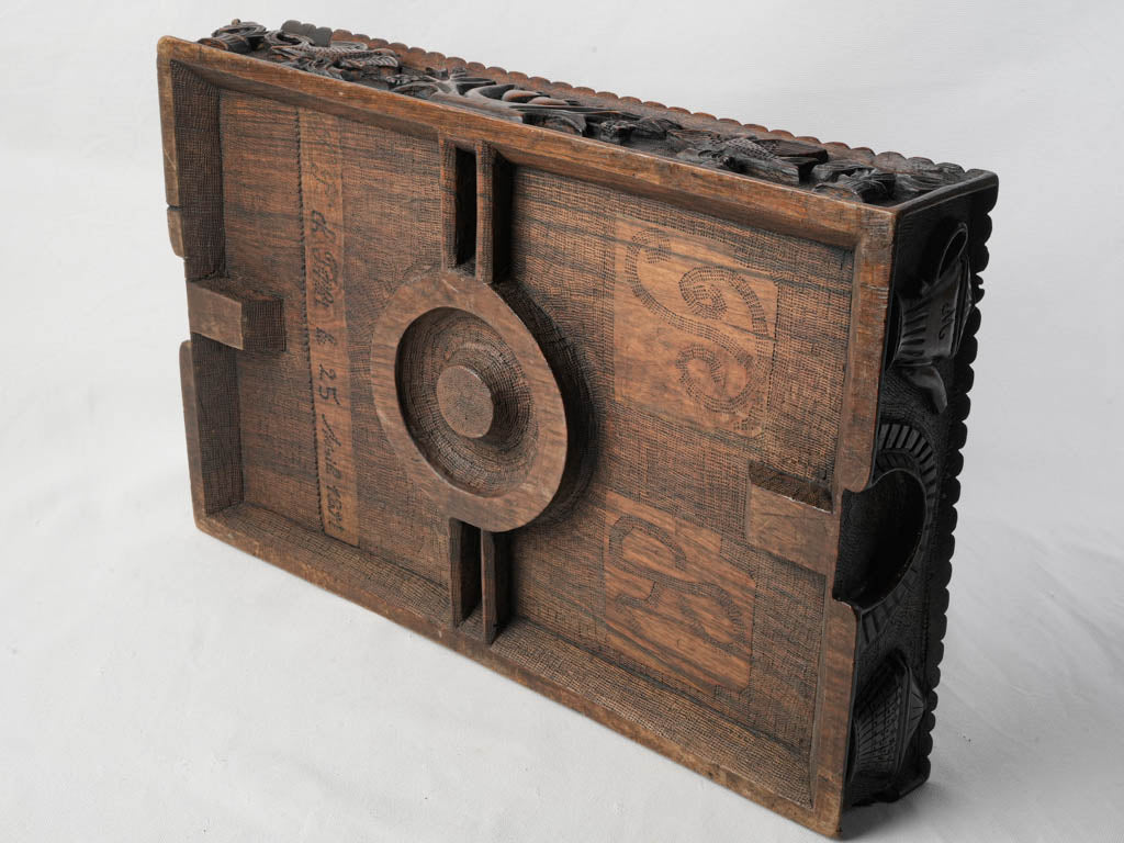 Historical antique wood tray