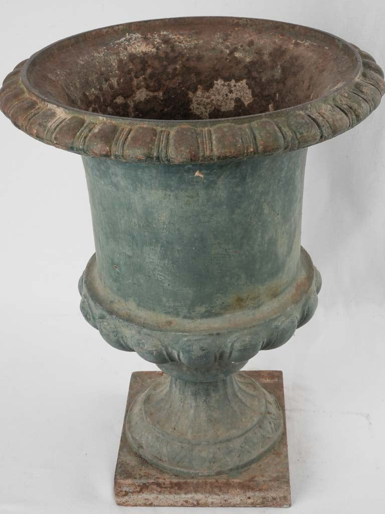 19th century Medici urn w/ green patina 21¾"