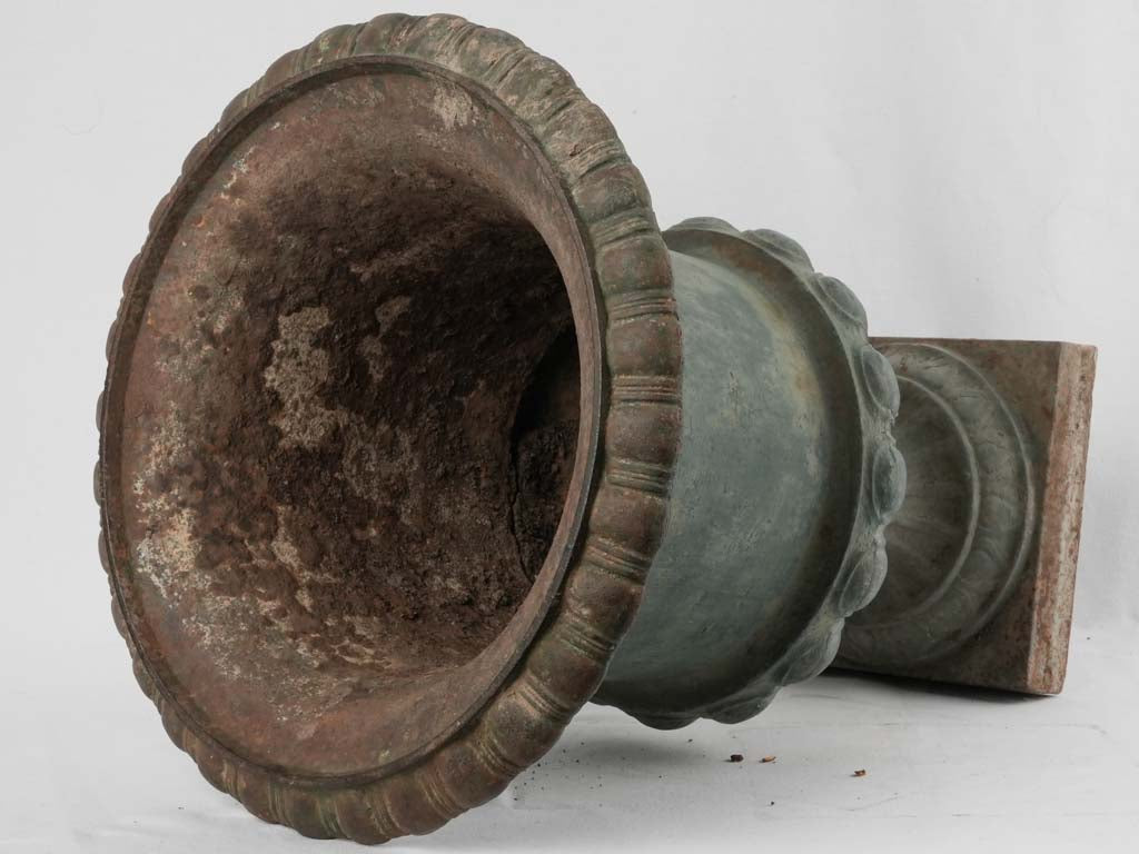 19th century Medici urn w/ green patina 21¾"