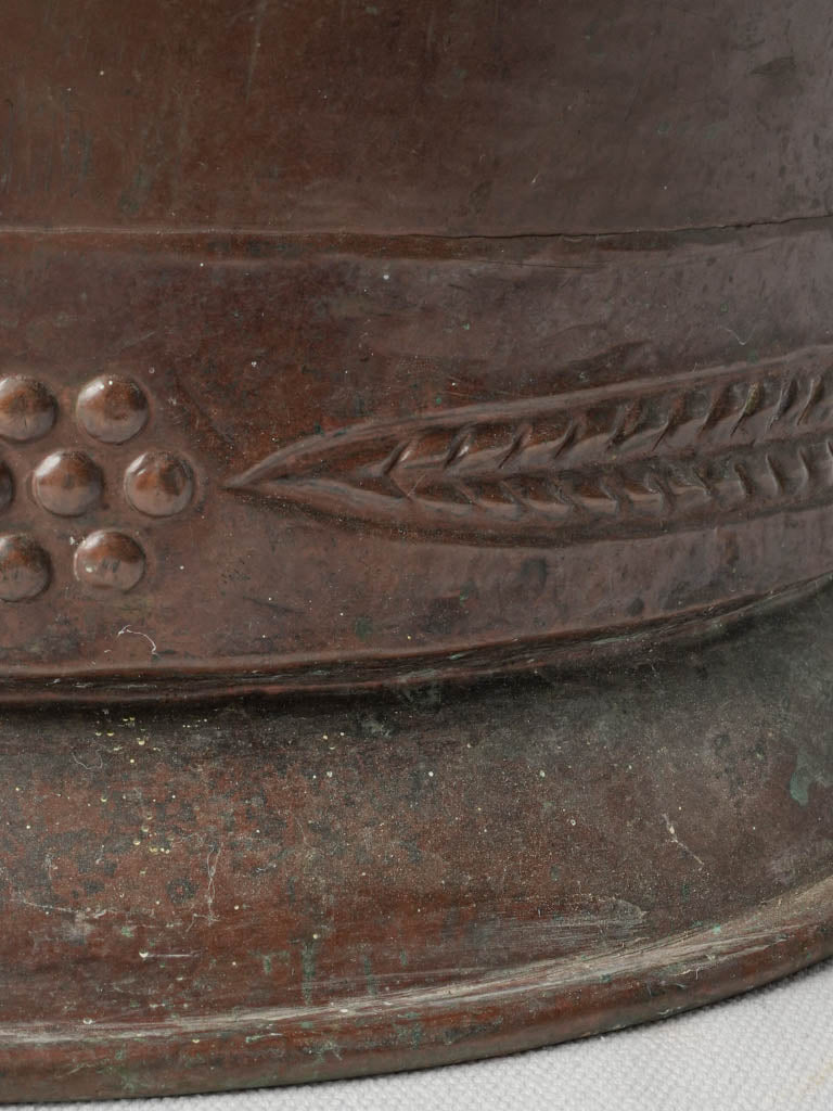 Hammer-marked French copper vessel