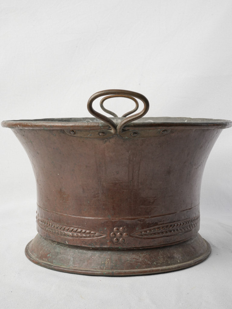 Timeworn decorative copper pot