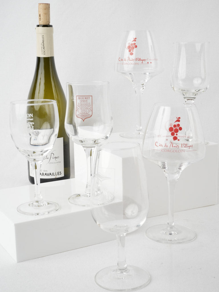 Branded collectible wine glass collection