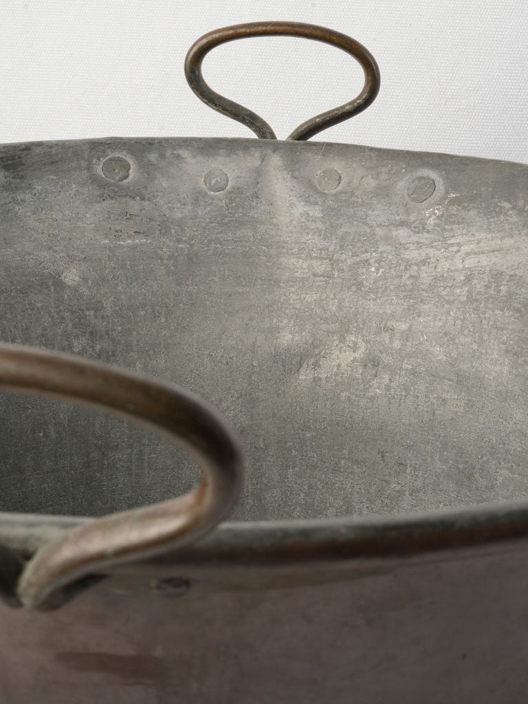 Floral-motif French copper pot