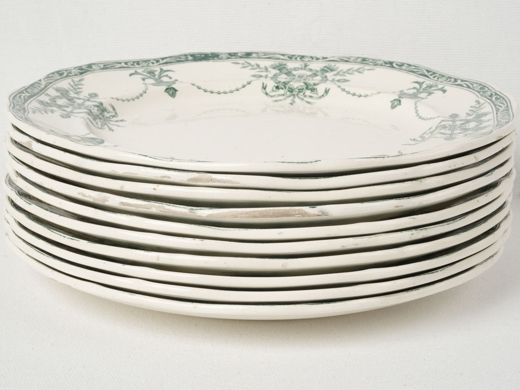 Stunning Louis XVI Style Longwy Faience Plates
