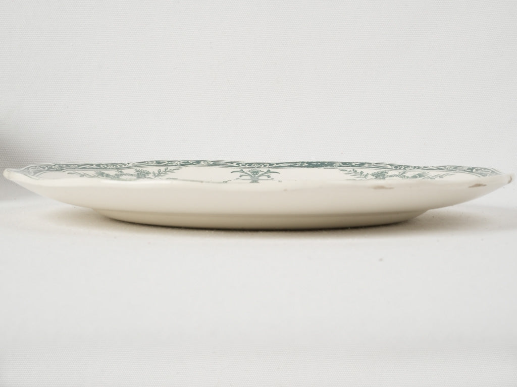 Exquisite Antique French Green Blue Compiegne Plates