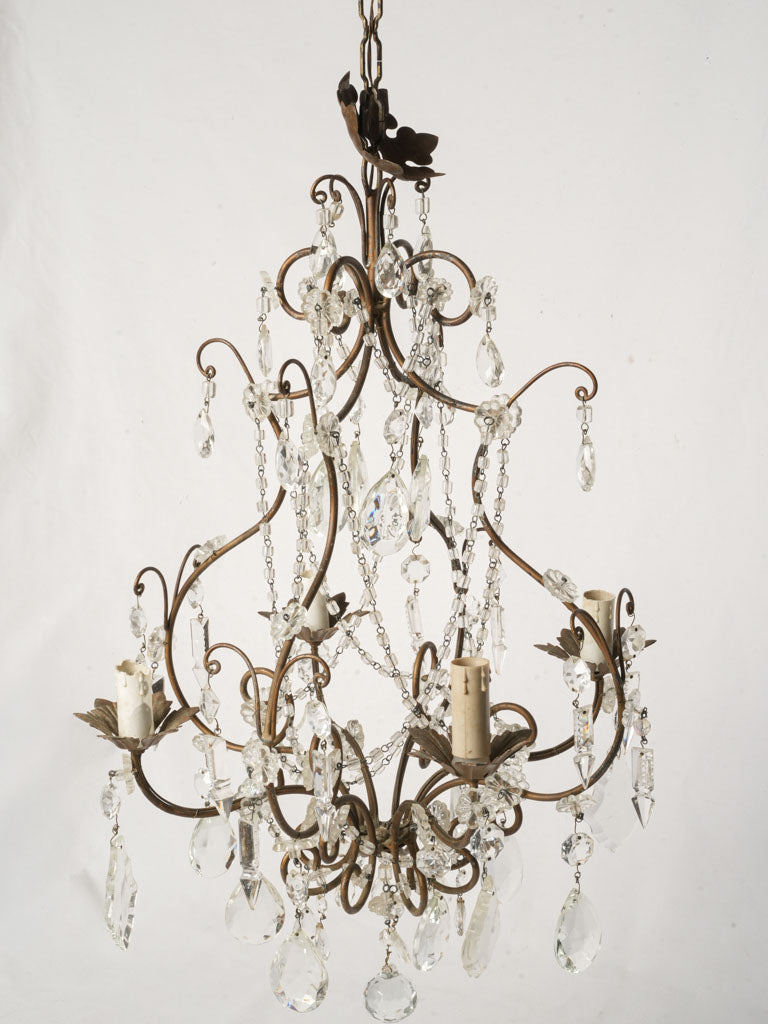 Pair of Handsome Small Mid-Century Italian Cage Chandeliers - 31½"