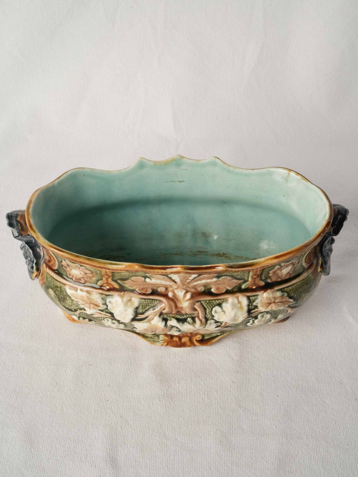 Hand-applied glaze ceramic jardinière