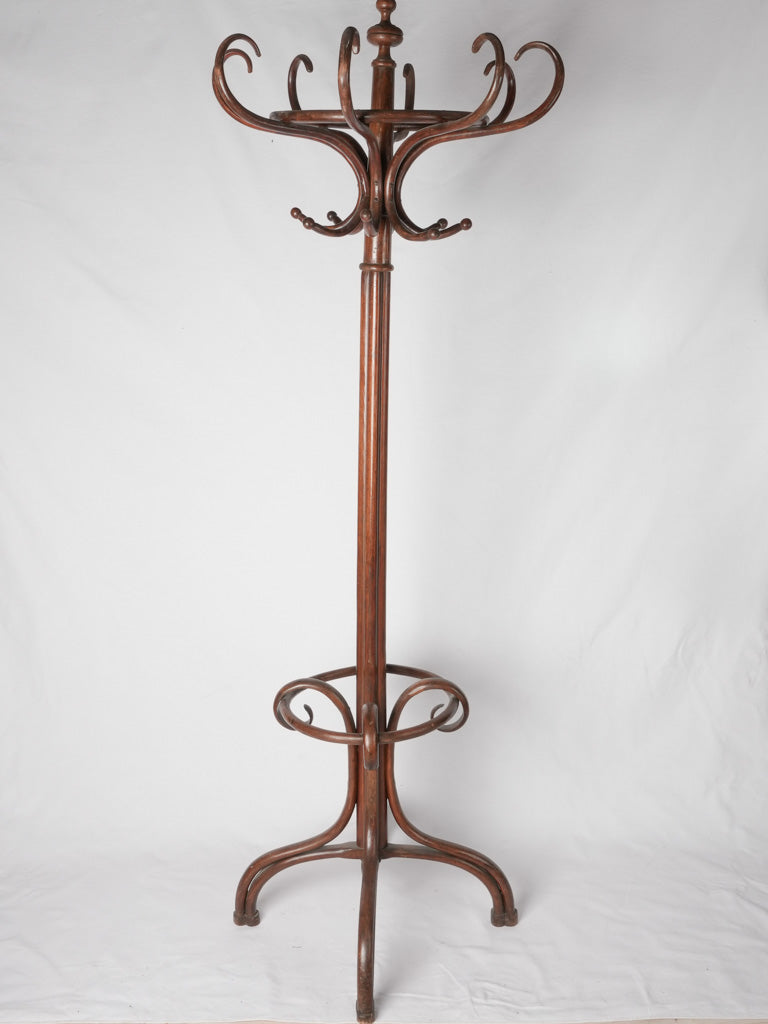 Elegant 1930s bentwood bistro coat rack