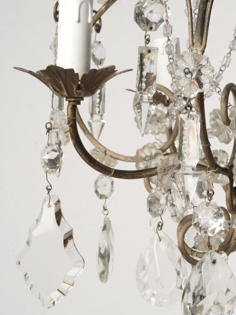 Pair of Handsome Small Mid-Century Italian Cage Chandeliers - 31½"