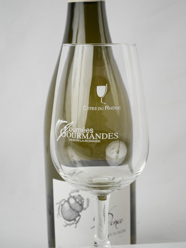 Elegant aged French wine glassware
