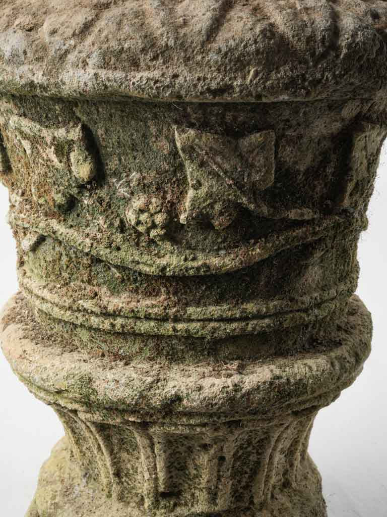 Decorative limestone botanical sculpture