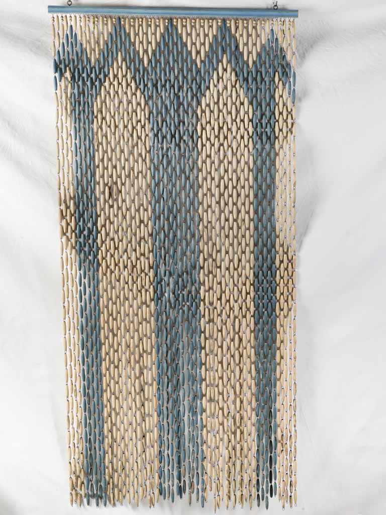 Elegant artisanal wooden bead screen