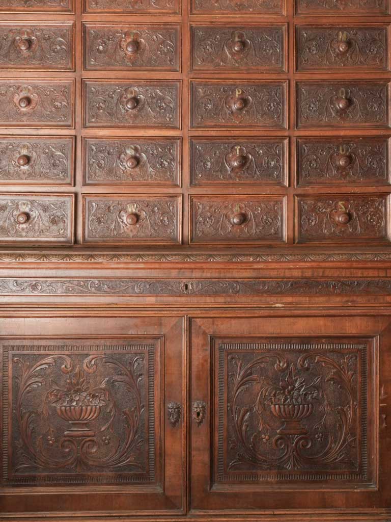 Striking Late 19th Century Italian Carved Sorting Cabinet - 82¾"