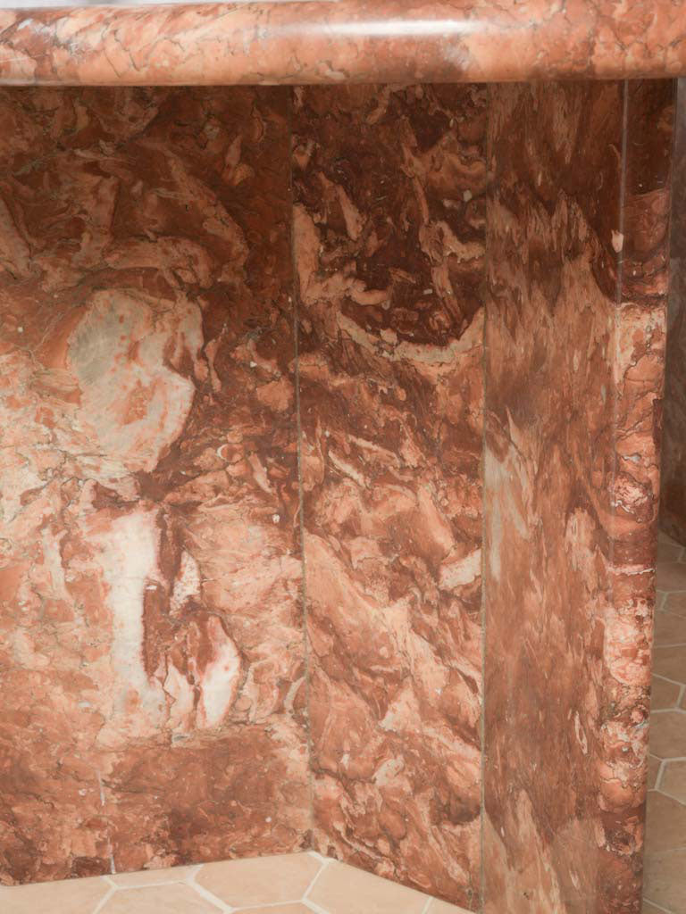 Red-stone marble dining table