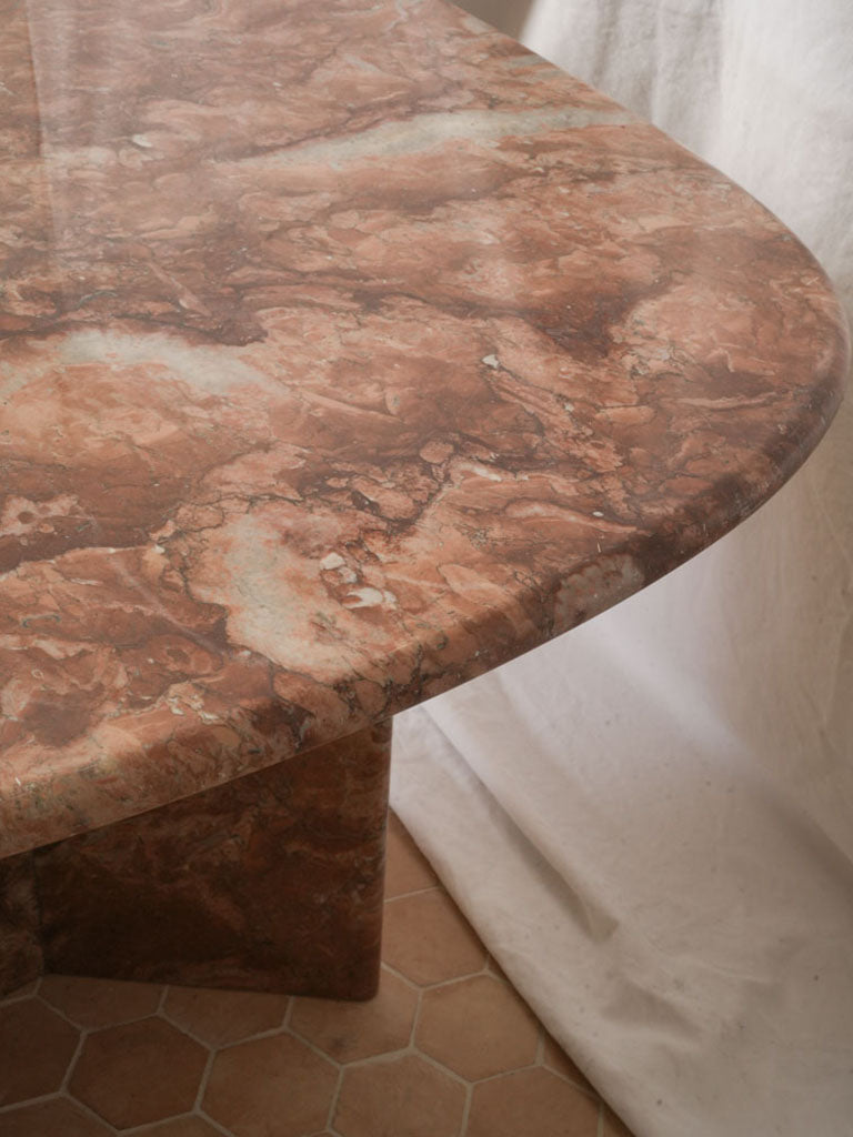 Expressive veined marble dining table