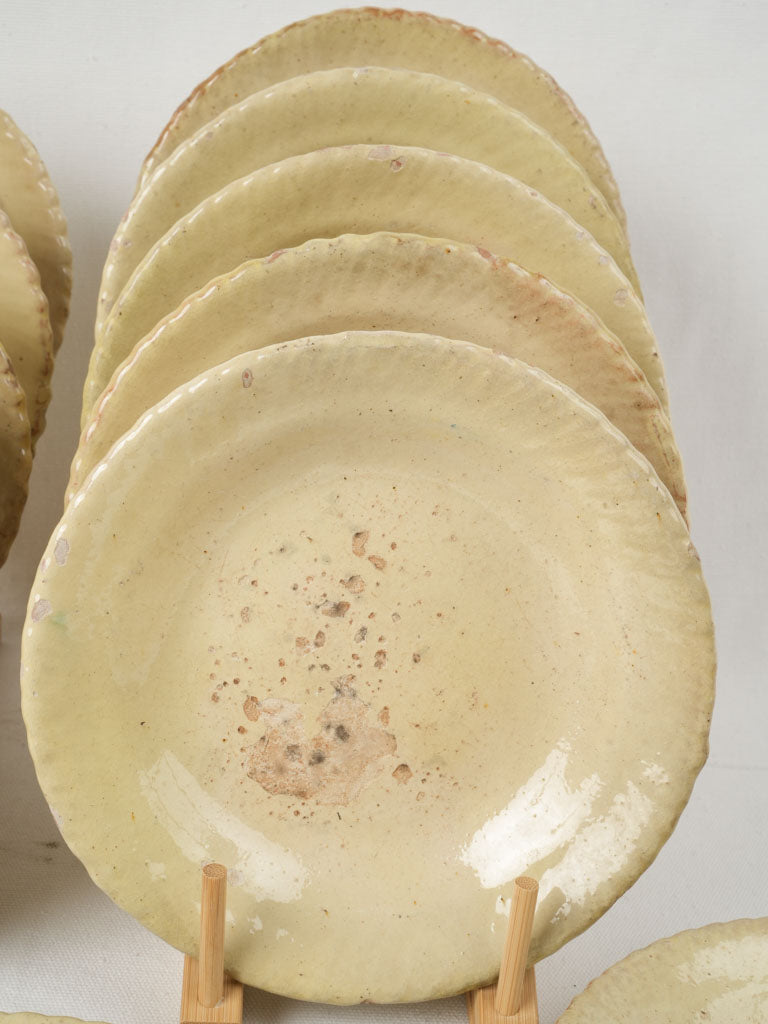 Classic, durable, yellow-glazed pottery bowls