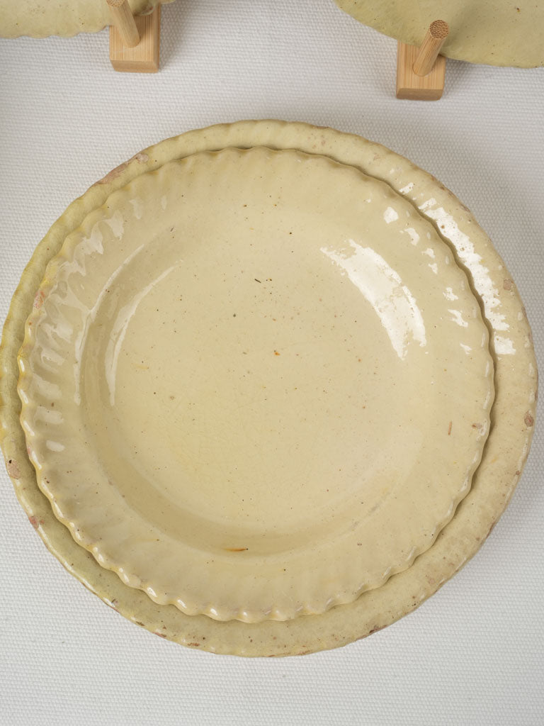 Charming, age-worn, rippled-edge side plates