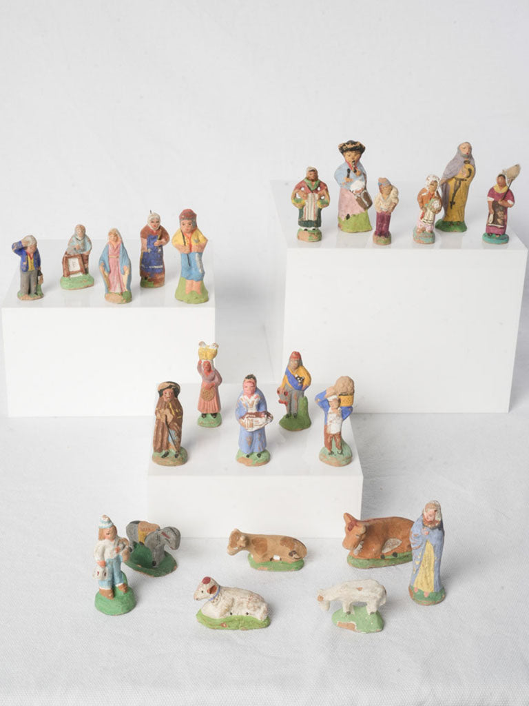 Reserved JA | Collection of 22 Antique French Santons from Marseille 1¼"