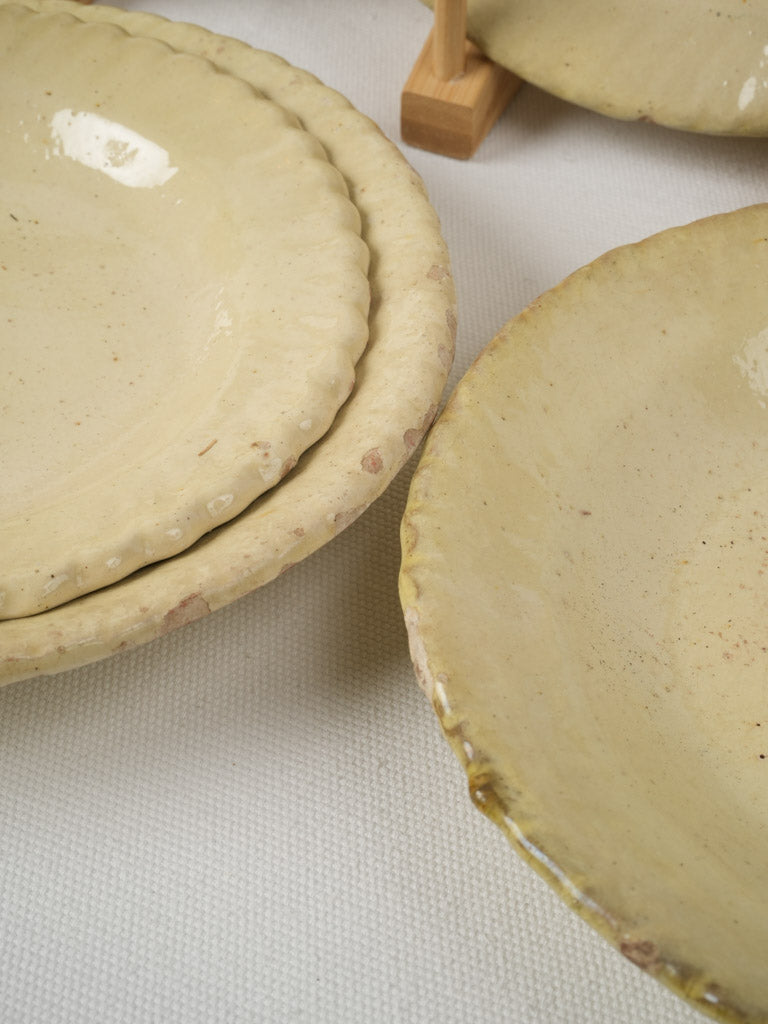 Artistic, utilitarian, 19th-century pottery plates