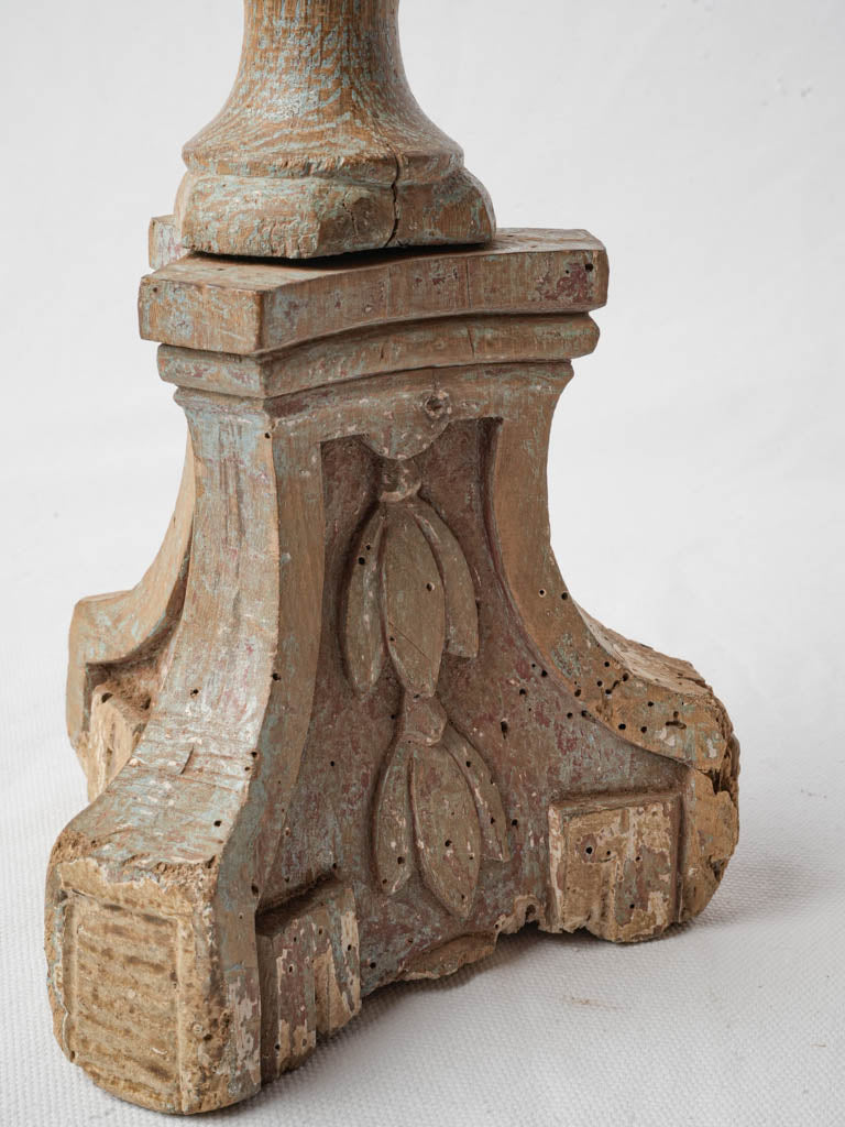 Distressed wood pair candlestick