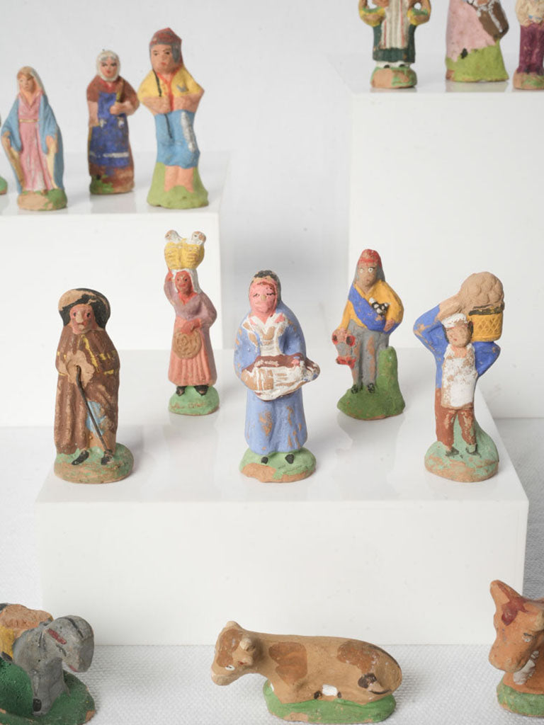 Reserved JA | Collection of 22 Antique French Santons from Marseille 1¼"