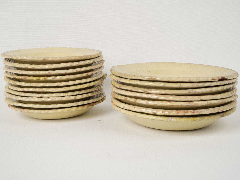 Historical, rippled-edge, Aubagne pottery collection