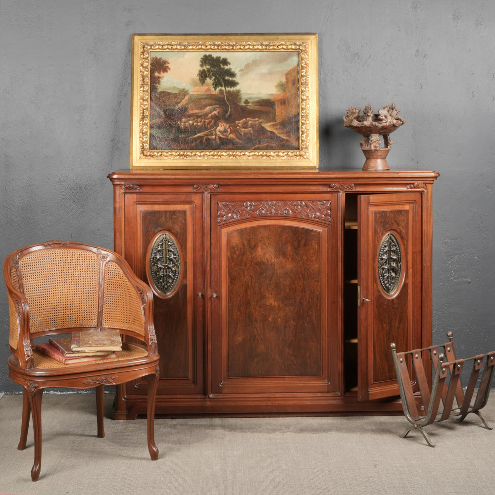 Rare Louis Majorelle (1859–1926) Art Nouveau Mahogany Cabinet - 61" x 17¾"