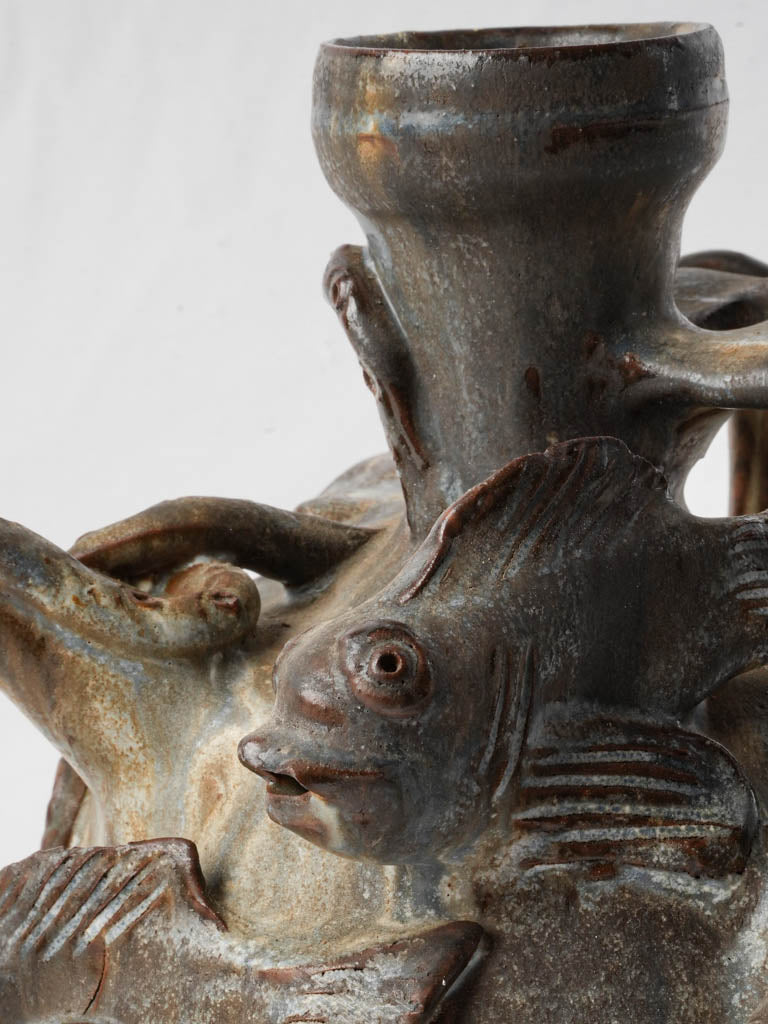 Coastal motif Basque stoneware cruche