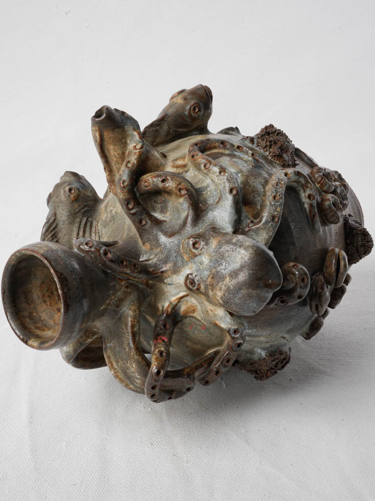 Whimsical oceanic Basque stoneware jug