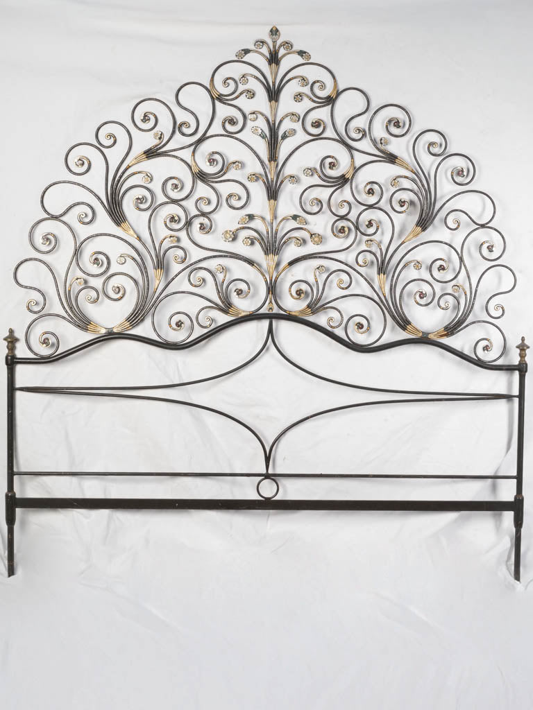 Hand-Forged Mid-20th Century Italian Wrought Iron Headboard for Double Bed By Rino Baglini - 72¾" x 63"