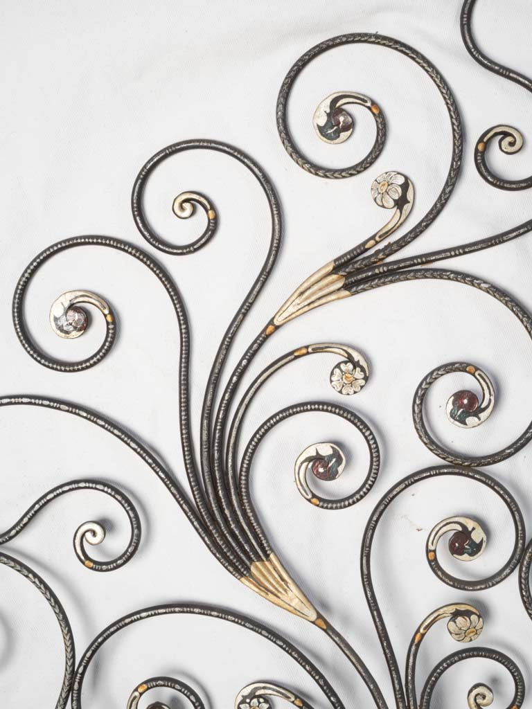 Hand-Forged Mid-20th Century Italian Wrought Iron Headboard for Double Bed By Rino Baglini - 72¾" x 63"