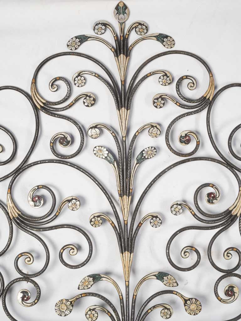 Hand-Forged Mid-20th Century Italian Wrought Iron Headboard for Double Bed By Rino Baglini - 72¾" x 63"