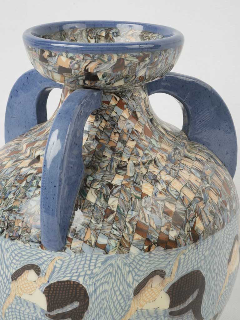 Earth-toned mosaic designed vase