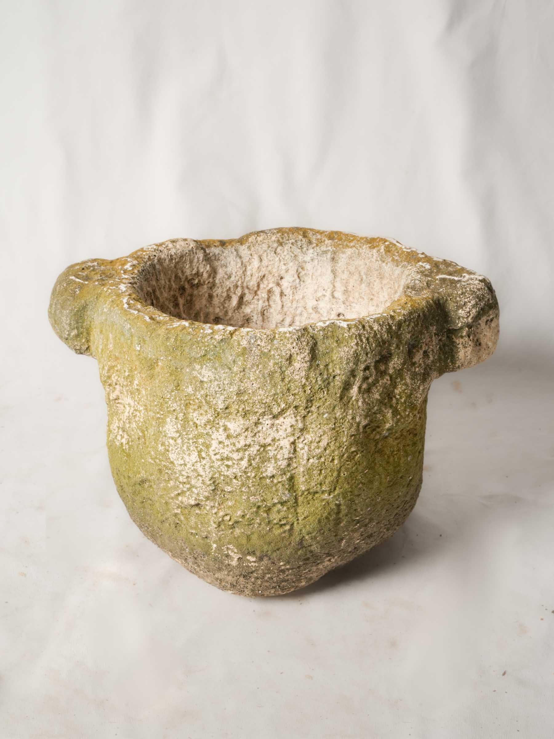 Aged garden stone vessel