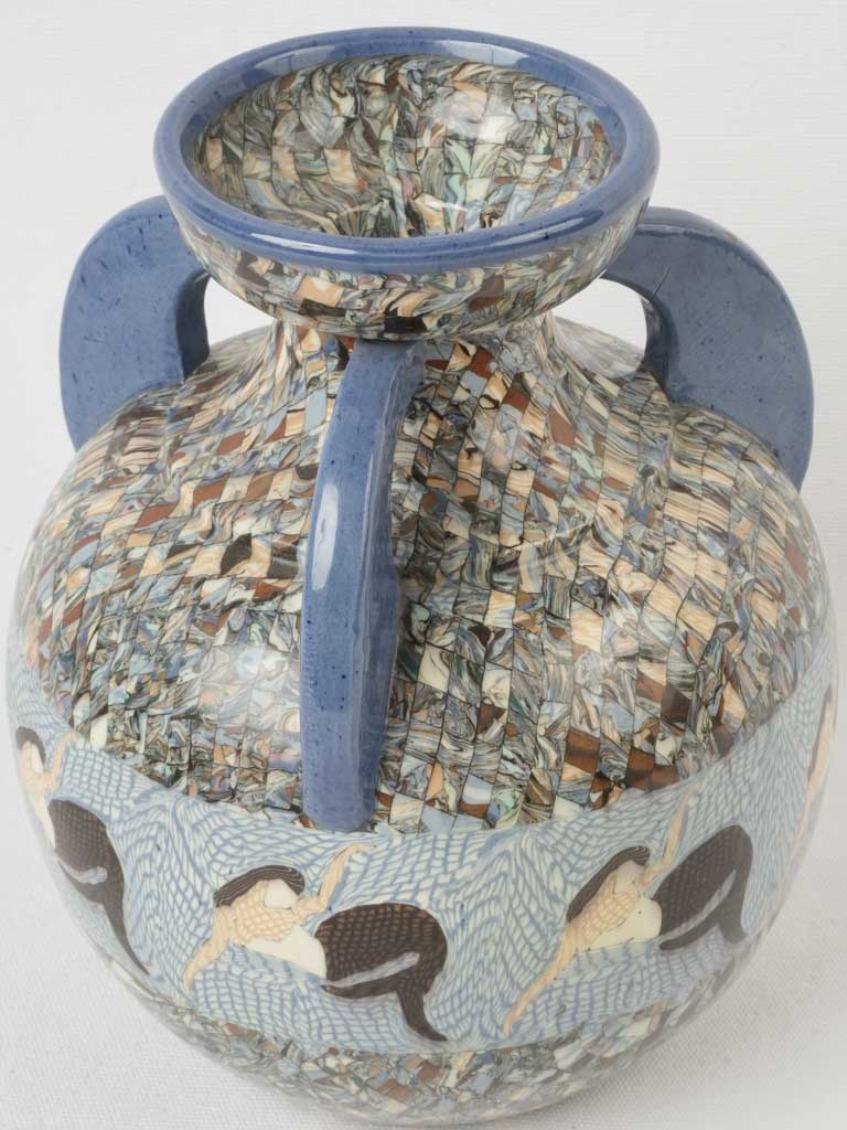 Multicolored clay Art Deco vase