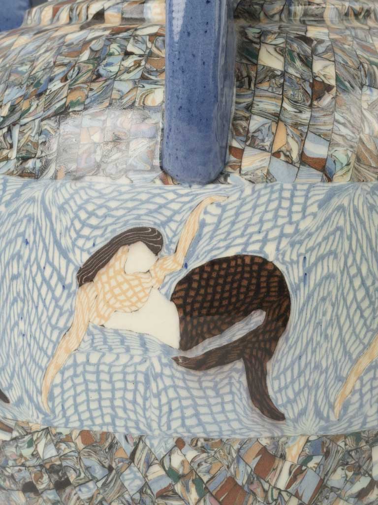 Siren motif decorated vase